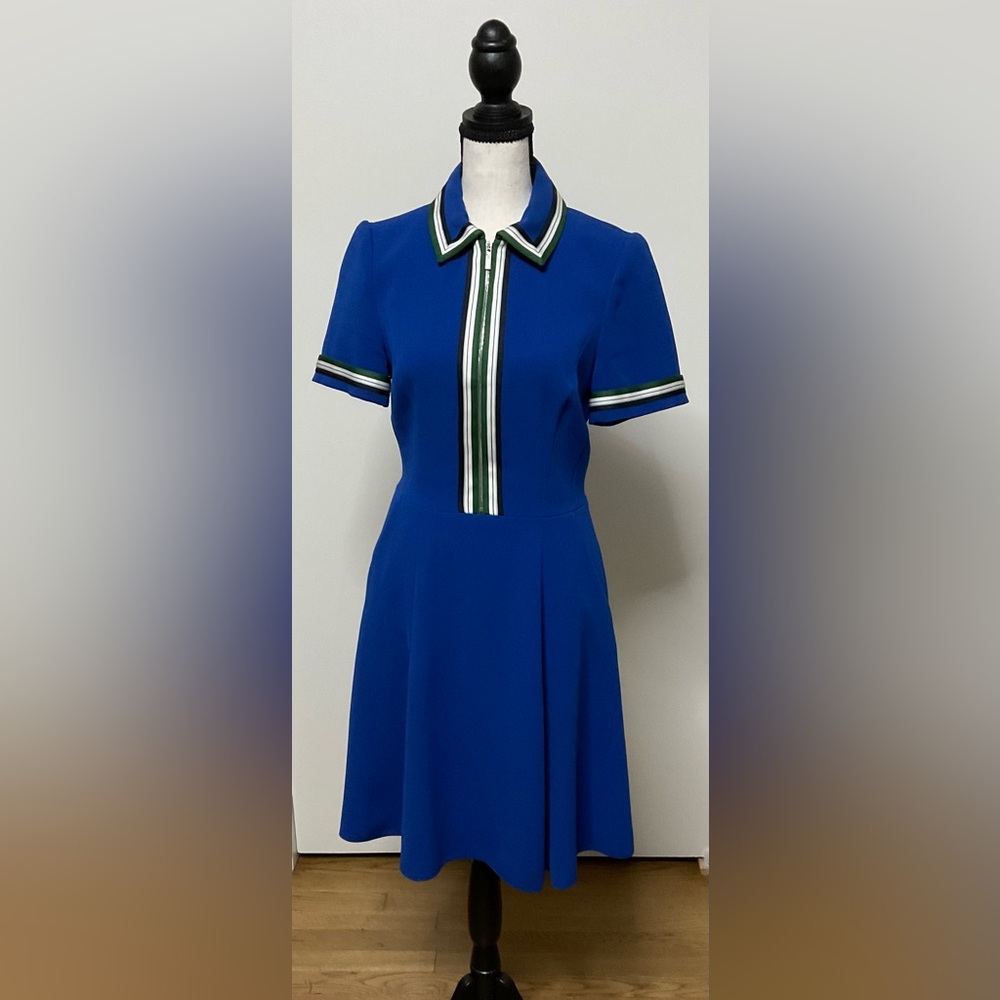 Karen Millen Blue Dress with Green and White Stripes